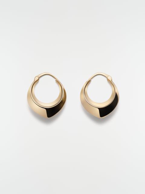 Lemaire DROP EDGE HOOP EARRINGS IN GOLD-PLATED SILVER