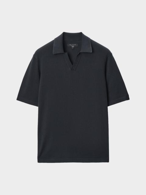 rag & bone Conrad Silk-Cotton Johnny Collar Polo Shirt