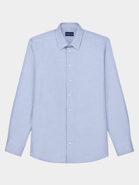 EMPORIO ARMANI Men's Cotton Micro-Jacquard Sport Shirt