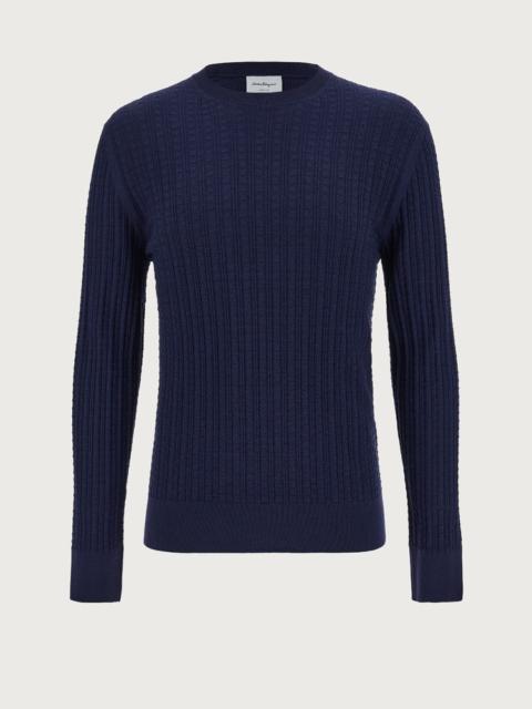 FERRAGAMO GANCINI JACQUARD SWEATER