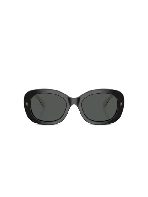 TORY BURCH oval-frame logo-detail sunglasses