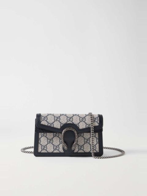 GUCCI Dionysus super mini leather-trimmed coated-canvas shoulder bag