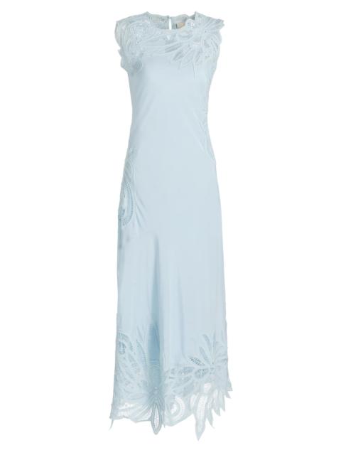 ULLA JOHNSON Women's Idra Silk Lace Midi-Dress - Adriatic