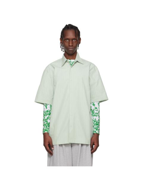 Dries Van Noten Green Striped Shirt