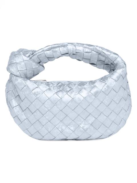 Bottega Veneta Women's Jodie Mini Metallic Intrecciato Leather Top Handle Bag - Pickle Silver