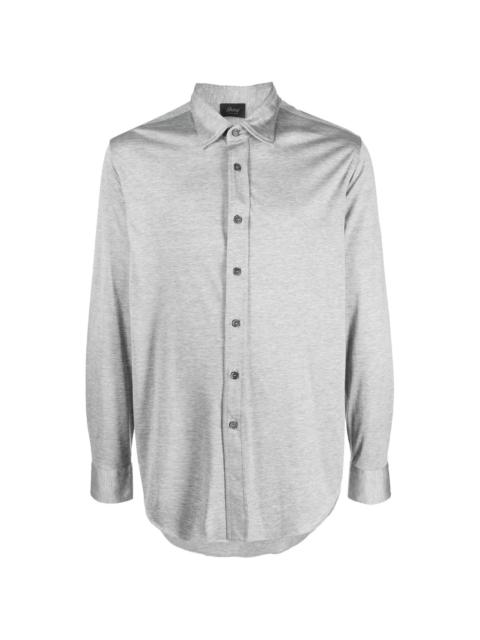 mélange-effect button shirt