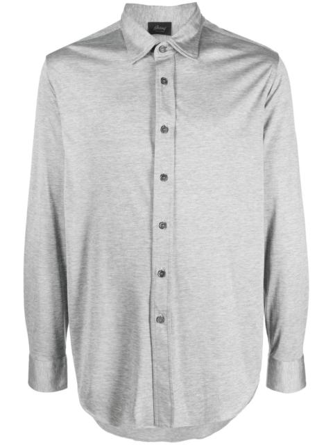 mélange-effect button shirt