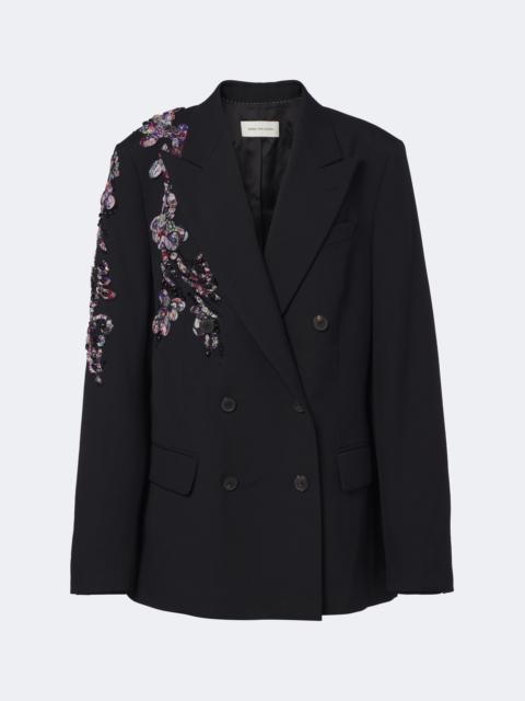 Dries Van Noten Embellished double-breasted wool blazer