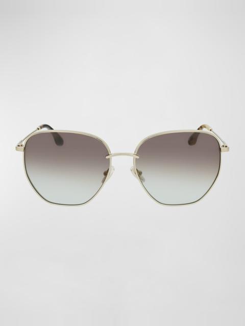Victoria Beckham Geometric Square Metal Sunglasses