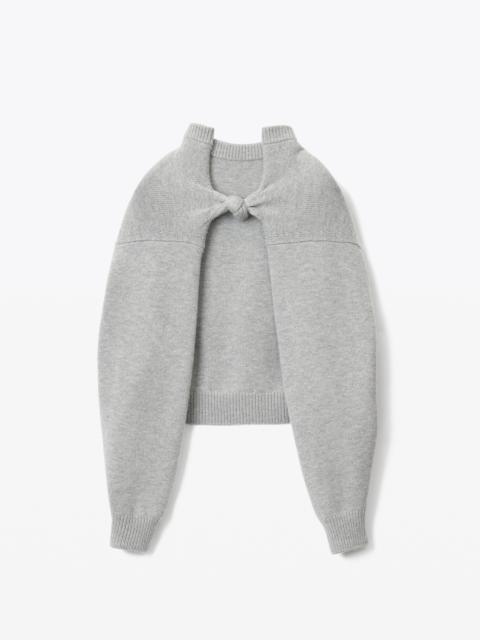 Alexander Wang FRONT KNOT SHRUG IN CASHMERE WOOL