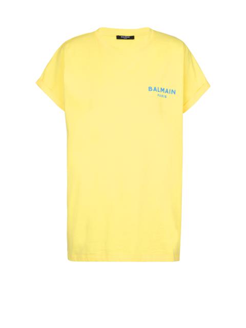 T-shirt with flocked Balmain Paris logo