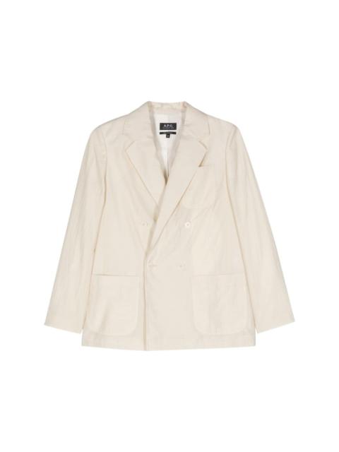 A.P.C. double-breasted crepe blazer