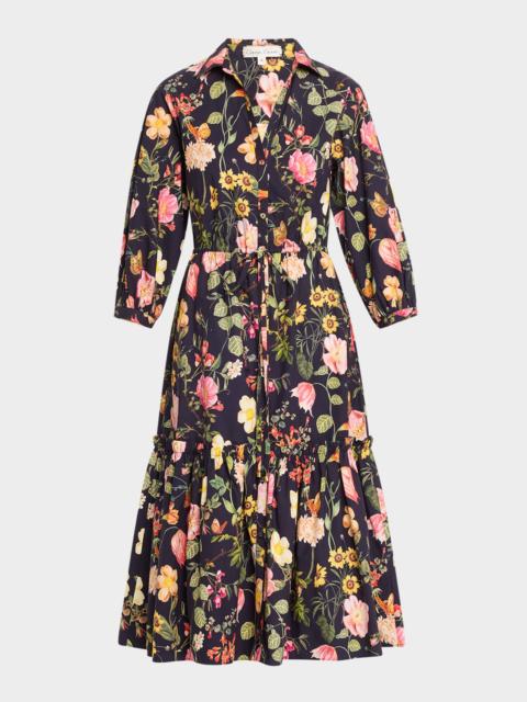 Cara Cara Hutton Puff-Sleeve Midi Shirtdress