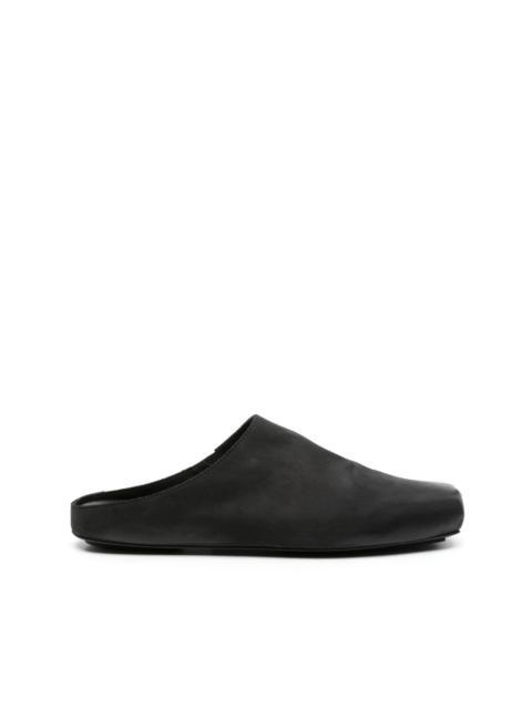 square-toe leather slippers