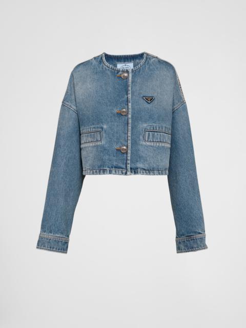 Denim blouson jacket