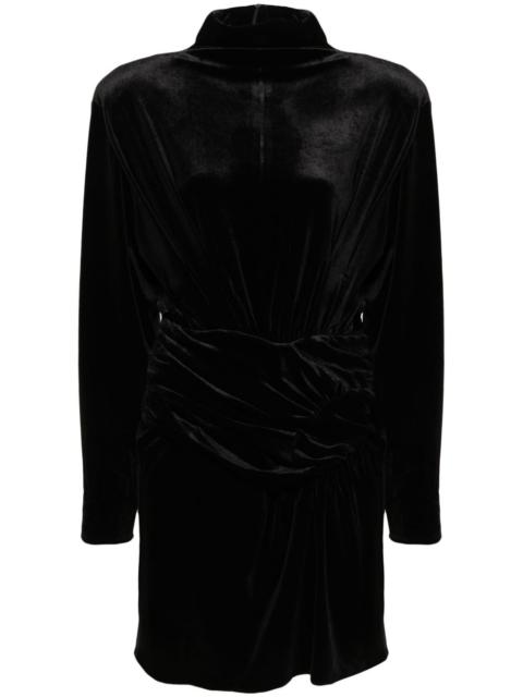 THE NEW ARRIVALS ILKYAZ OZEL gathered velvet minidress