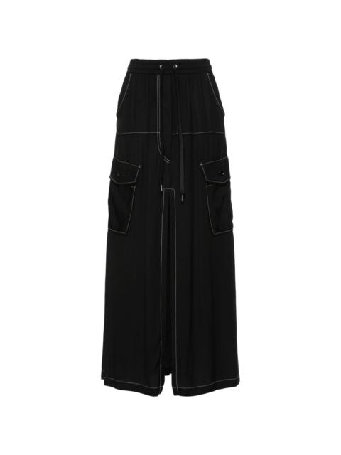 Gulp contrast-stitching midi skirt
