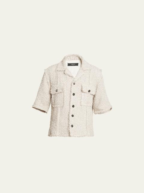 AMIRI Men's Boucle Tweed Button-Down Shirt