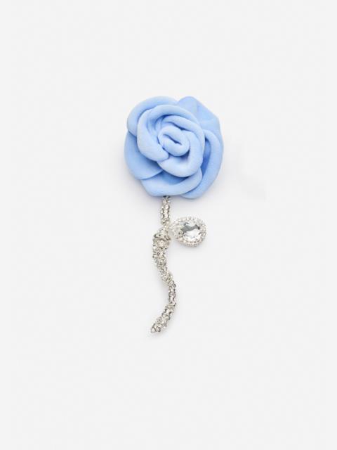 MAGDA BUTRYM Crystal rose drop earring in light blue