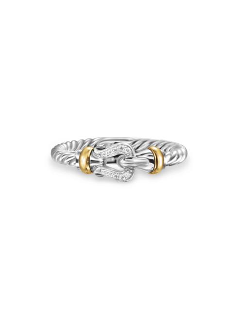 DAVID YURMAN Women's Petite Buckle Ring in Sterling Silver - Diamond
