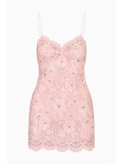 LoveShackFancy Jetta Embellished Lace Mini Dress