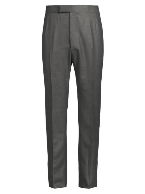 Thom Browne Men's Fit 1 Back-Strap Wool Twill Trousers - Grey