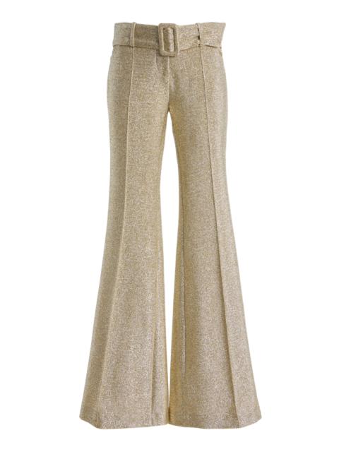 FRANÇOISE Clover Metallic Jersey Flared-Leg Pants