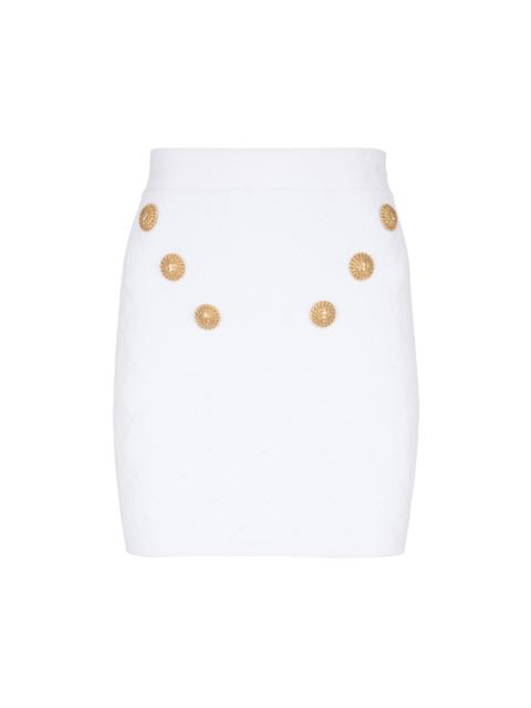 Balmain 6-button knit skirt