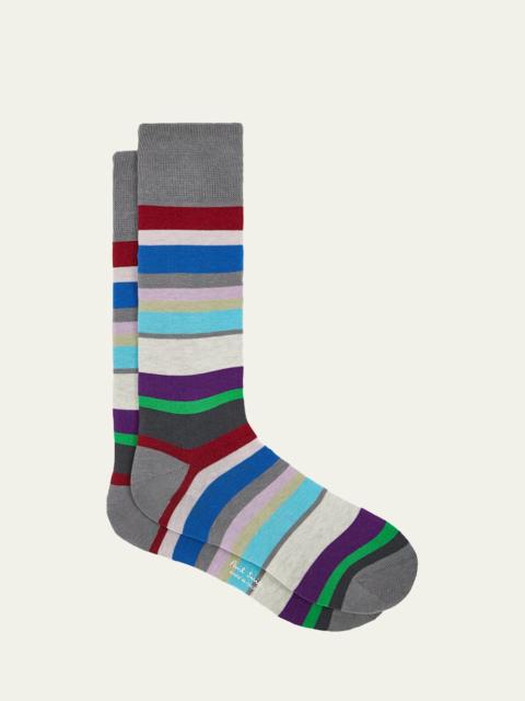 Paul Smith Men's Marek Color-Block Cotton Crew Socks