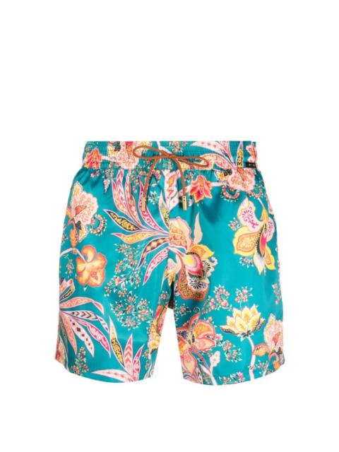 flower-print swim shorts