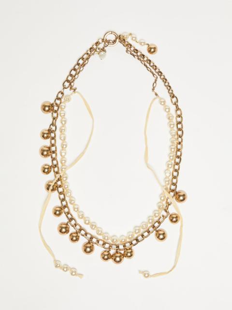 Max Mara Sphere and bead-adorned two-strand necklace
