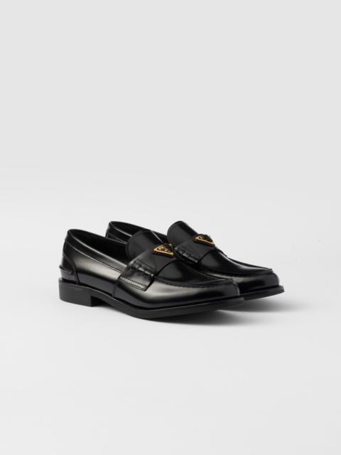 Brushed leather loafers