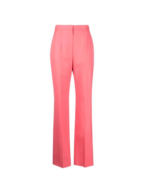 high-waisted tailored wool trousers