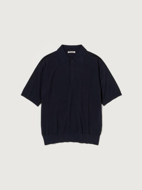 AURALEE GIZA HIGH GAUGE KNIT POLO