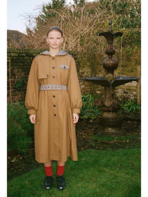 SHRIMPS Aspen Trench Coat - Tan/Black Gingham