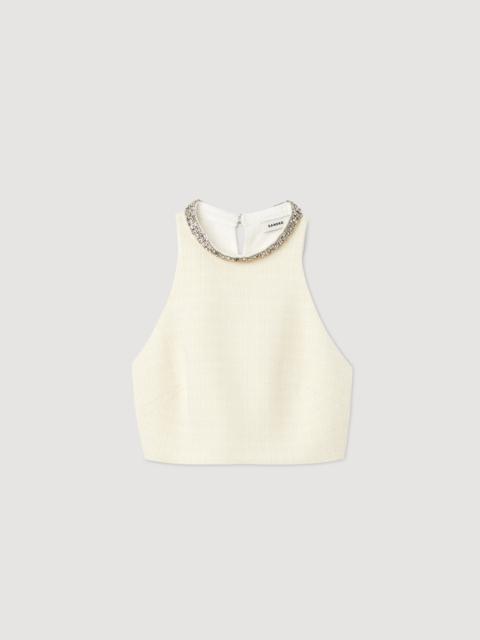 Sandro TWEED CROPPED TOP