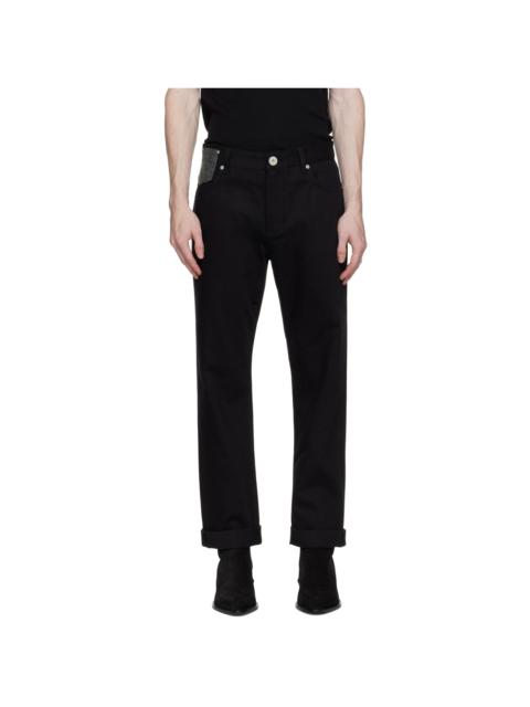 Balmain Black Rhinestone Jeans