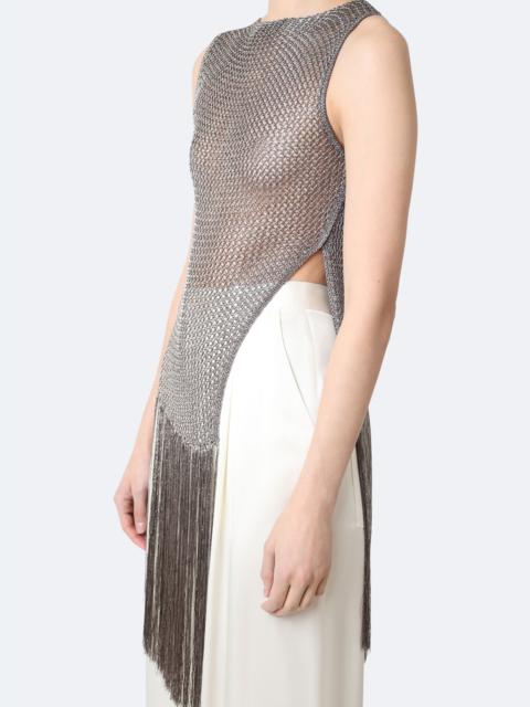 LAPOINTE Metallic Netting Fringe Asymmetric Top