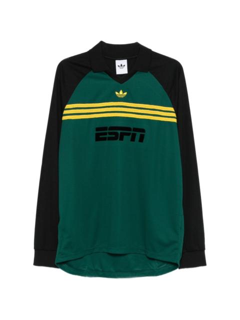 adidas long-sleeve stripe T-shirt