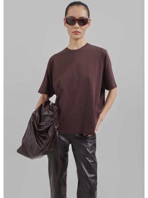 The Frankie Shop Harper Soft Organic T-Shirt - Dark Plum