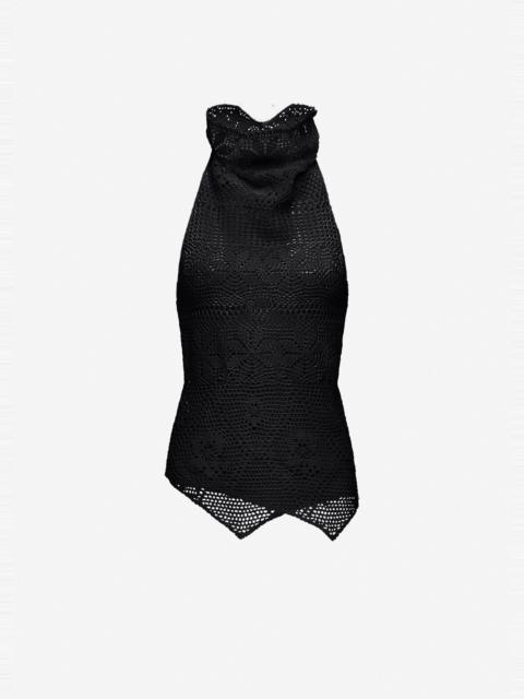 MAGDA BUTRYM Open-back crochet halterneck top in black
