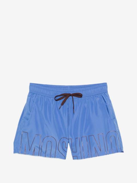 Moschino logo-print drawstring swim shorts