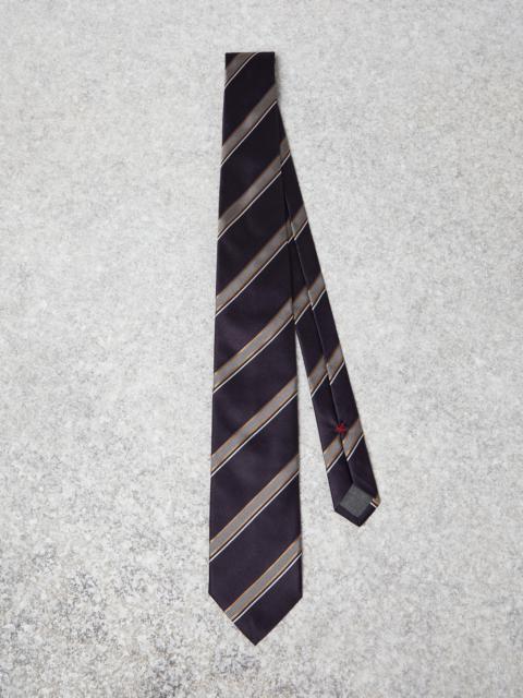 Brunello Cucinelli Silk textured stripe tie