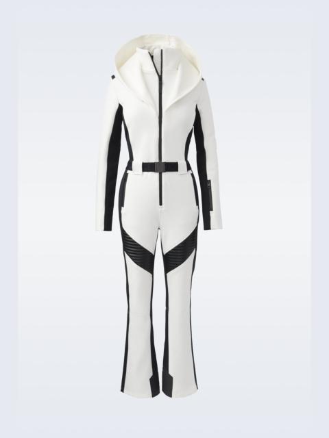 MACKAGE ELLE Agile-360 down ski suit with removable hood and shearling trim