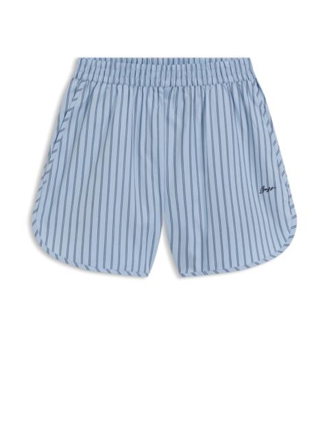 BOSS VERTICAL-STRIPE SHORTS IN COTTON POPLIN