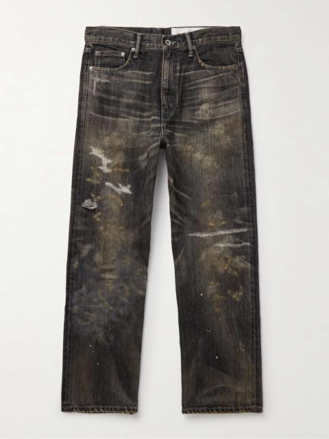 Savage Straight-Leg Distressed Selvedge Jeans