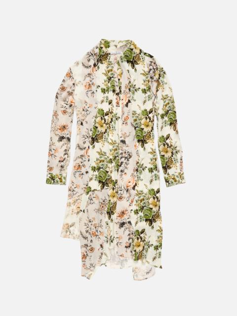 Acne Studios Silk shirt dress - Beige/white