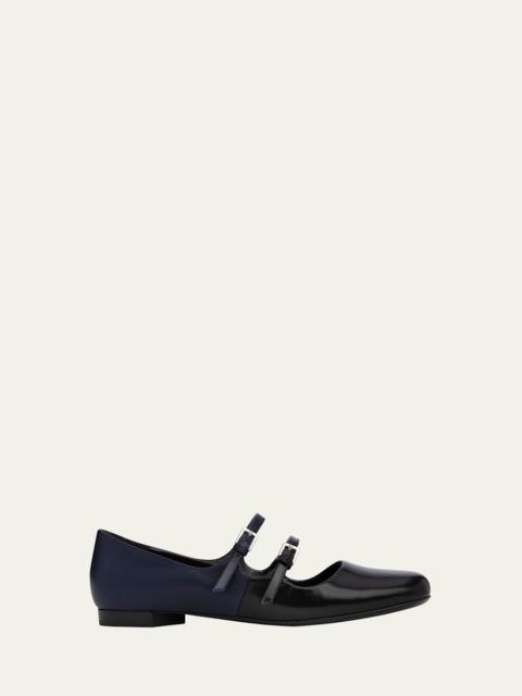 Pierre Hardy Duo Mary Jane Leather Ballerina Flats