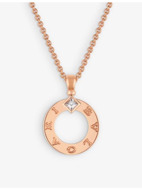 BVLGARI BVLGARI BVLGARI 18ct rose-gold and 0.09ct brilliant-cut diamond pendant necklace