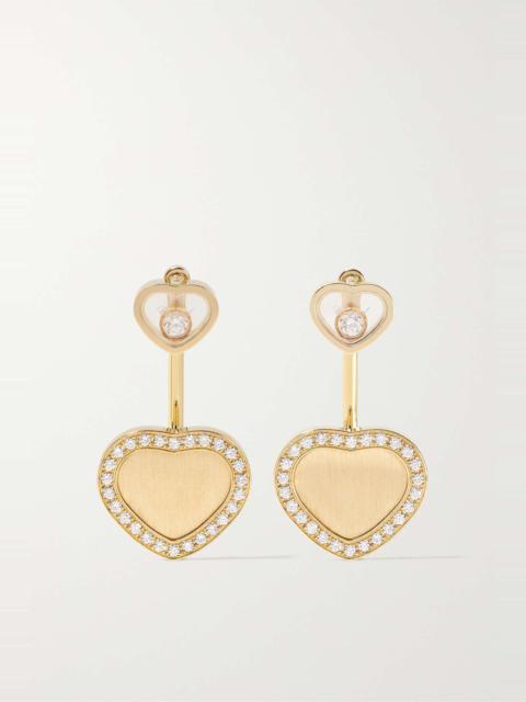 Happy Hearts 18-karat gold diamond earrings